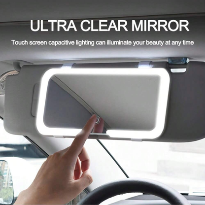 Rechargeable Vanity Mirror Car Makeup Mirror with LED Lights