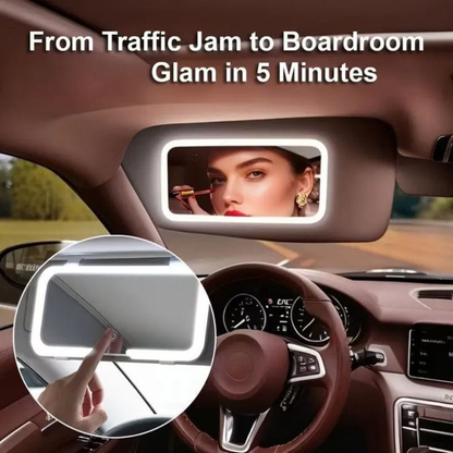 Rechargeable Vanity Mirror Car Makeup Mirror with LED Lights