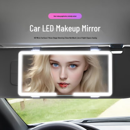 Rechargeable Vanity Mirror Car Makeup Mirror with LED Lights
