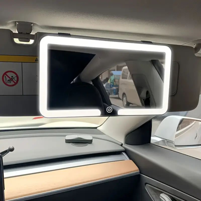 Rechargeable Vanity Mirror Car Makeup Mirror with LED Lights