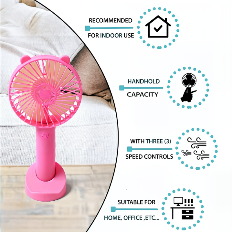 Portable Classic Hand Fan 3-Speed Table Fan
