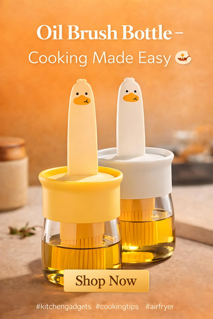 2 in 1 Oil Dispenser Bottle with Brush