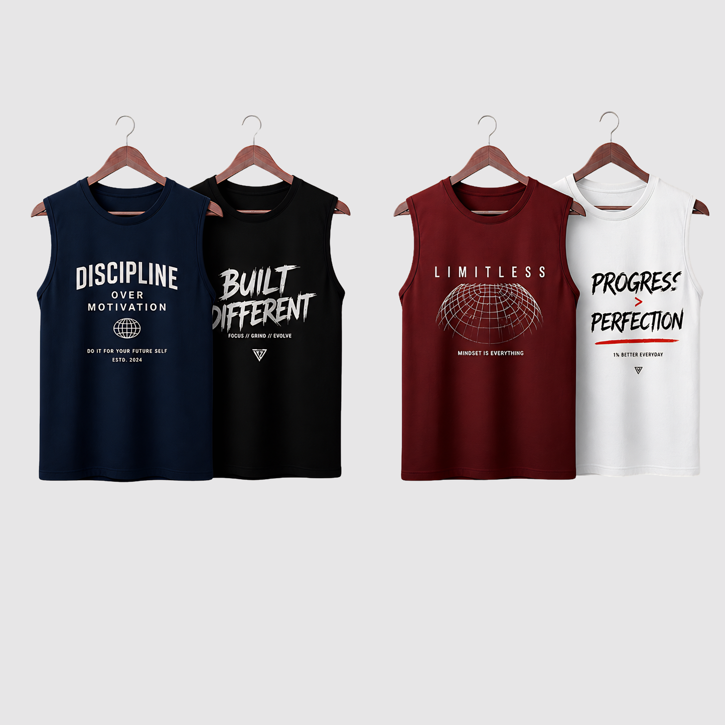 Men's Sleeveless T-Shirt Set of 4
